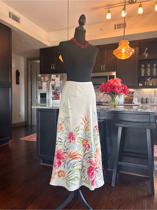 Talbots Dresses & Skirts - Talbots Cream Maxi Skirt with Pink & Orange Floral Print